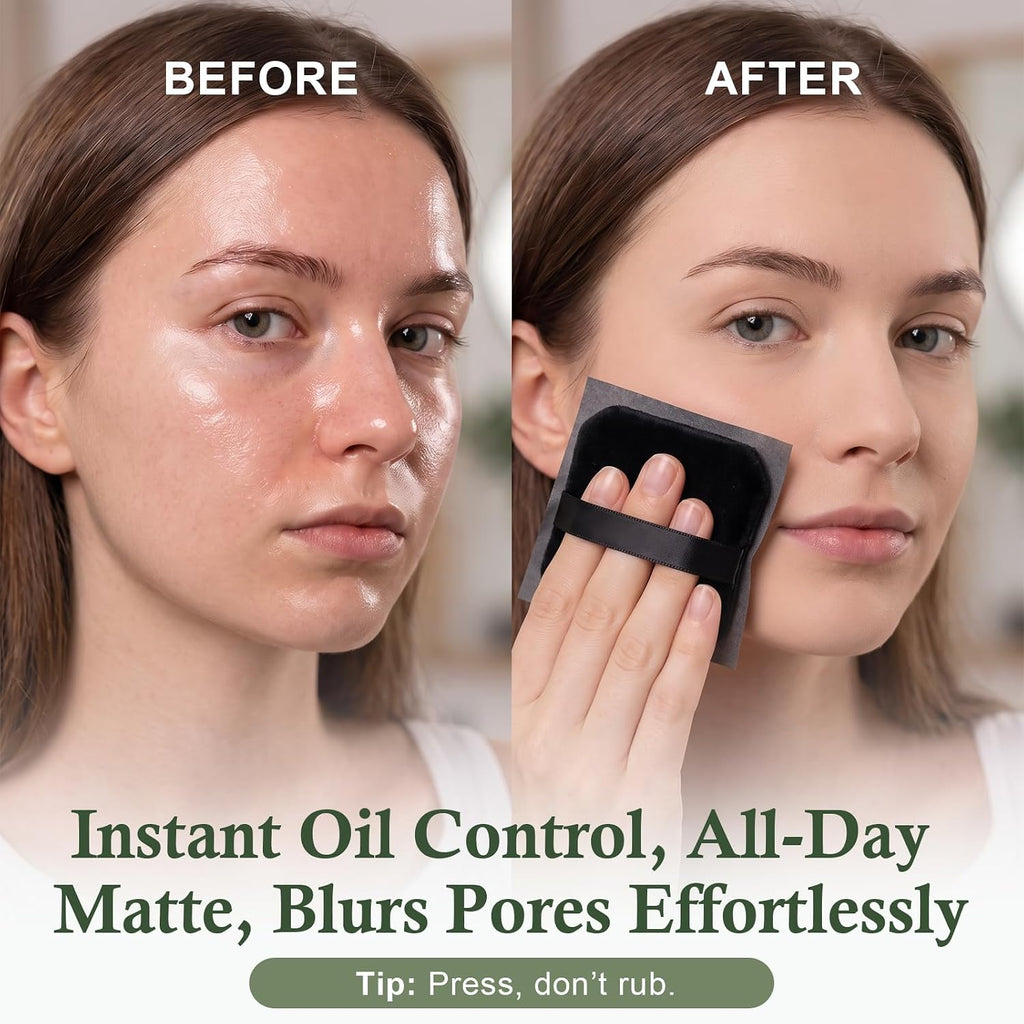 Oil Blotting Sheets for Face with Powder, All-Day Fresh Makeup, 450 Sheets