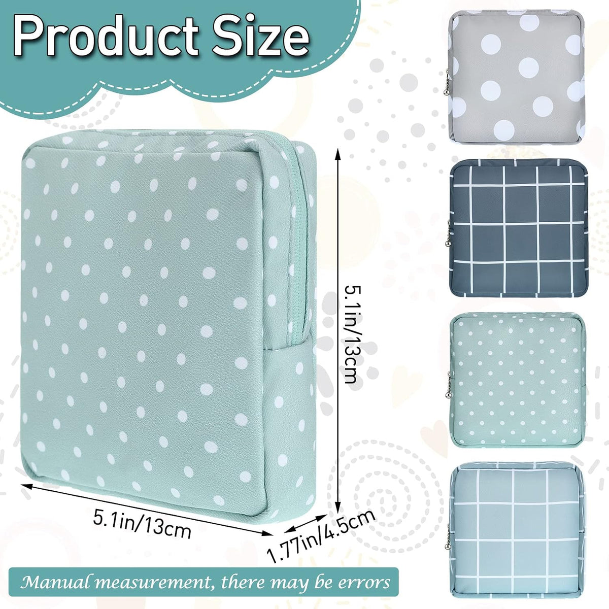 Frienda 4 Pcs Period Bags Sanitary Napkin Storage Pad Pouch, Basic Style