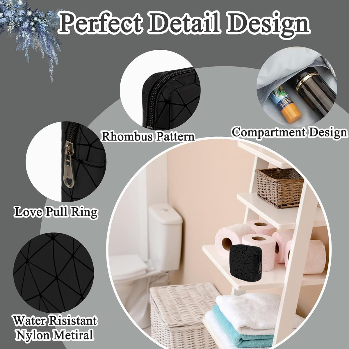 2PCS Sanitary Napkin Storage Bags Set Portable Period Pouch