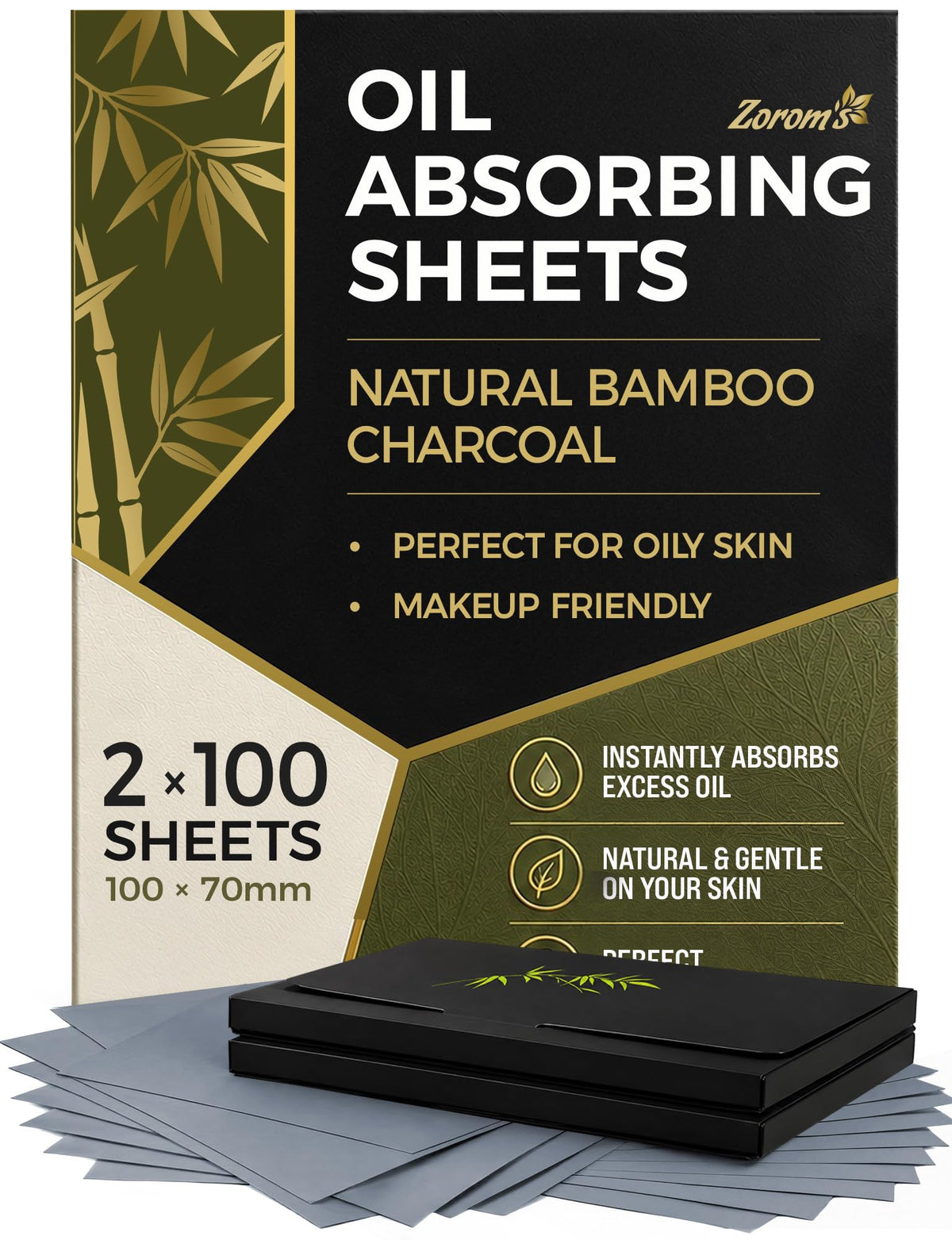 Oil Blotting Sheets for Face – 4pk/400 - Makeup Friendly – High Absorbency