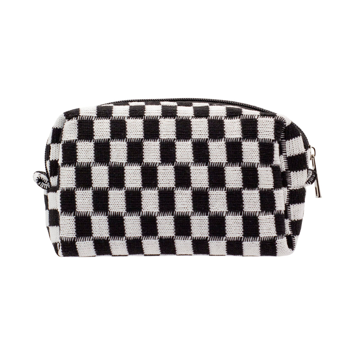 PAZIMIIK Checkered Makeup Bag for Purse Portable Zipper Make Up Pouch Small Cosmetic Case for Travel Accessories (Hotpink)