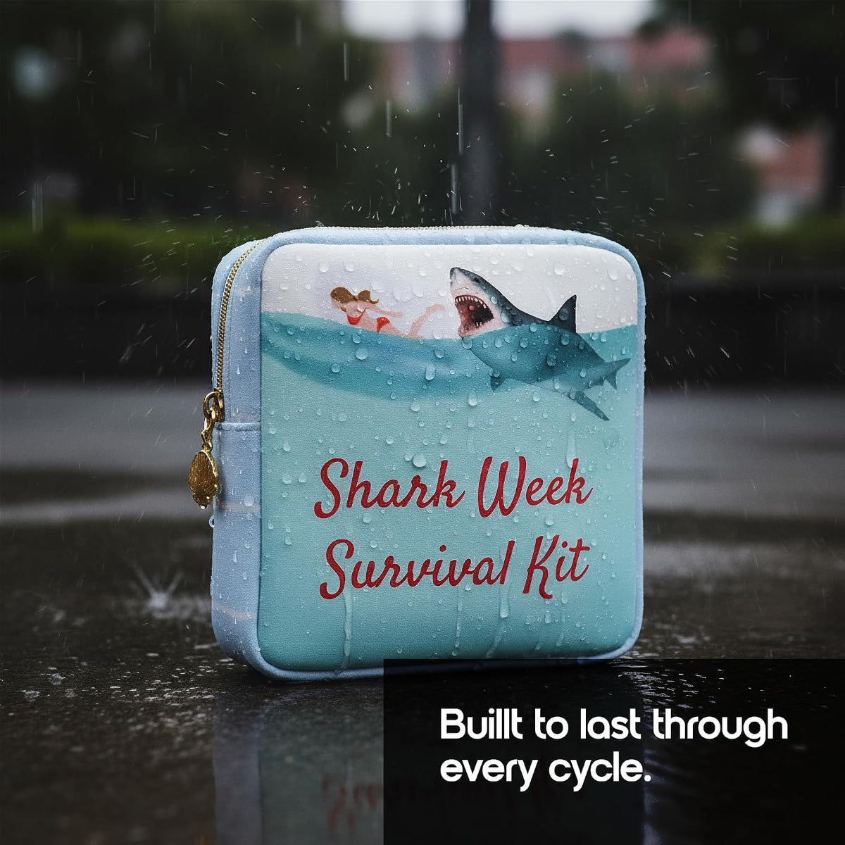 Period Pouch – Compact, Stylish, Discreet Period Bag For School with Waterproof Lining Fits Pads & Tampons, Cute Pad Bag for Teens, Travel, School, Girls Period Kit