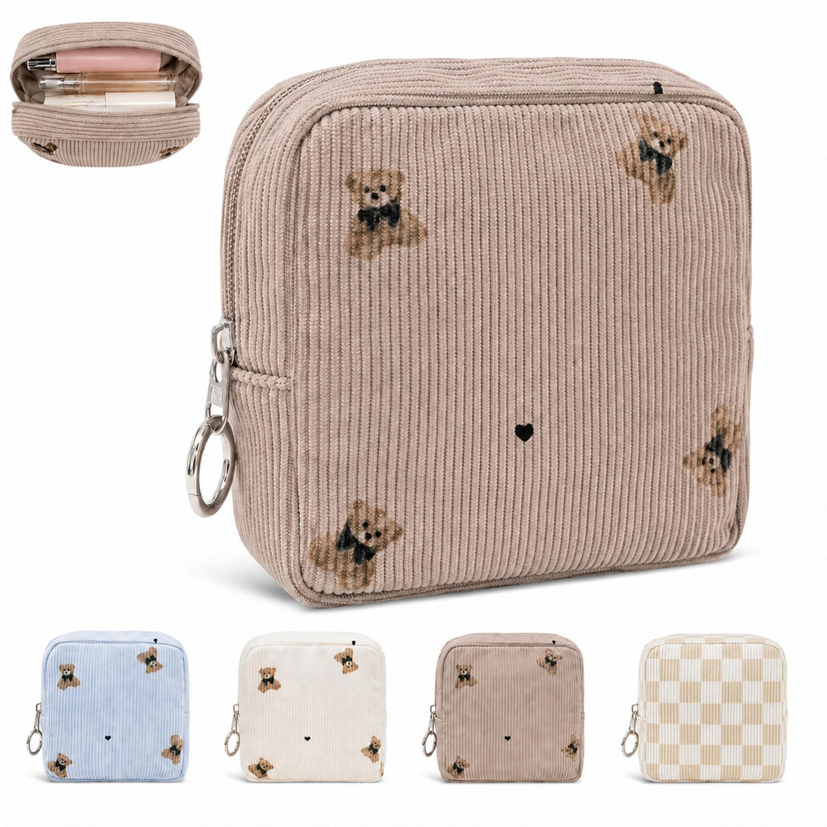 Period Bag for Girls,Corduroy Sanitary Napkin Storage Bag