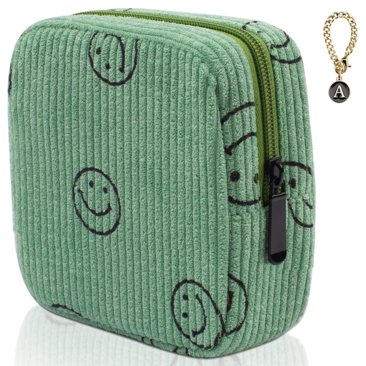 Sanitary Napkin Storage Bag, Corduroy Period Bag for Women, Cute Portable Period Pouch with Zipper, Sanitary Pads Bag Tampons Holder for Purse, First Period