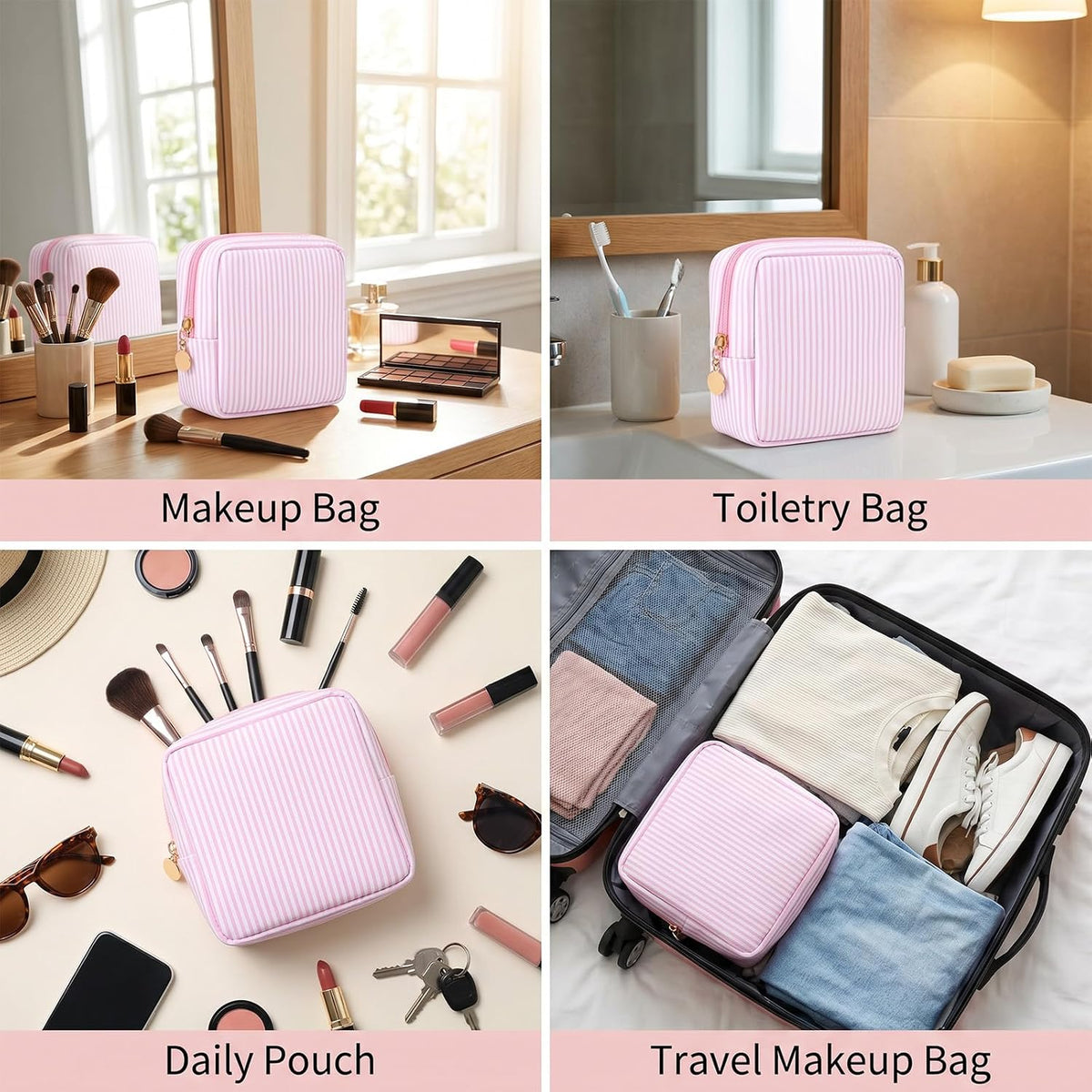 Pink Period Pouch, Sanitary Napkin Pouch for Pads, Tampons, Panty Liners