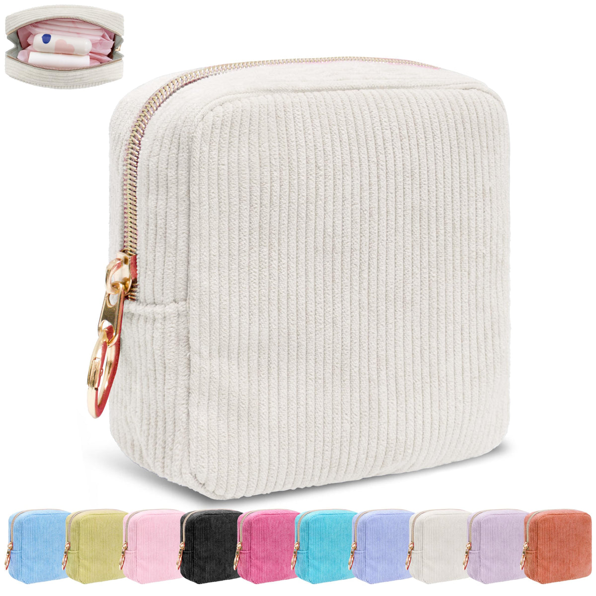 Period Bag for Girls,Corduroy Sanitary Napkin Storage Bag