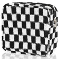 Sanitary Napkin Storage Bag, Menstrual Pad Zipper Bag Checkered Portable Period Bag Panty Liners, Tampon Storage Pouch for Women Ladies Daily Use Storage Purse Travel