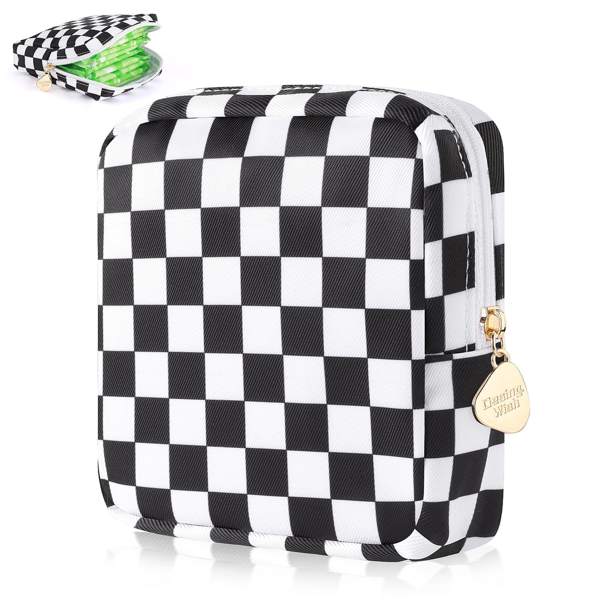 Sanitary Pad Storage Bag Portable Period Bag for Teen Pads/Sanitary Napkins/Small Tampons, Sanitary Napkin Storage Bag First Period Gifts for Teen Girls (Cat)