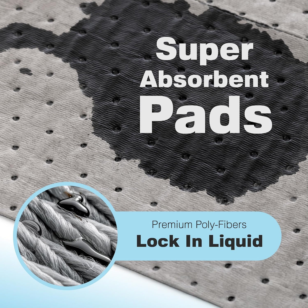 Raxwell Oil Absorbent Pads 200 Pack – 16” x 18” Heavy-Duty Spill Pads, 8-Layer Polypropylene, Dimpled & Perforated Universal Absorbent Sheets - Garage Floor Mat for Oil, Coolant, Water & Chemicals