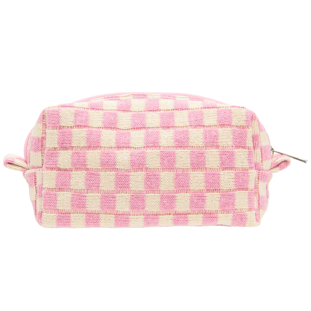 PAZIMIIK Checkered Makeup Bag for Purse Portable Zipper Make Up Pouch Small Cosmetic Case for Travel Accessories (Hotpink)
