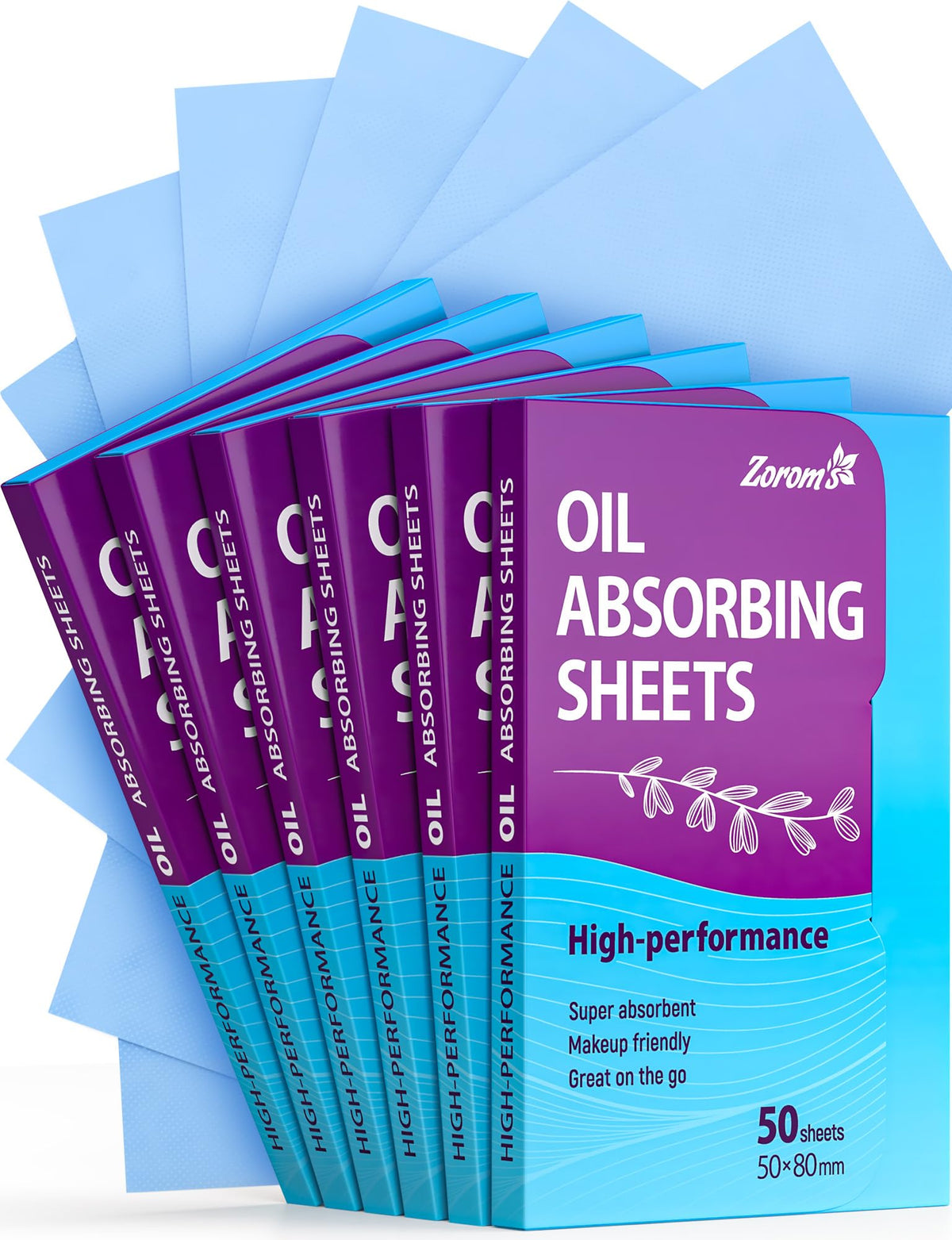High-Performance Oil Absorbing Sheets for Face – 6pk/300 - Makeup Friendly