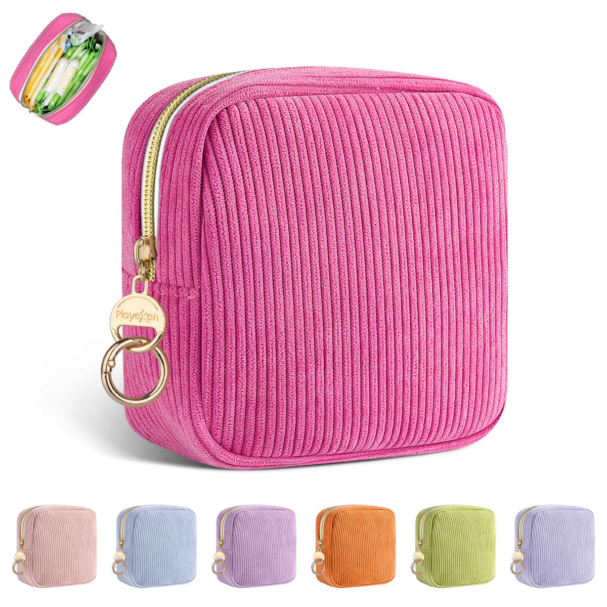 Period Bag for Teen Girls, Corduroy Sanitary Napkin Storage Bag, Menstrual Pad Pouches Tampon Holder for Purse