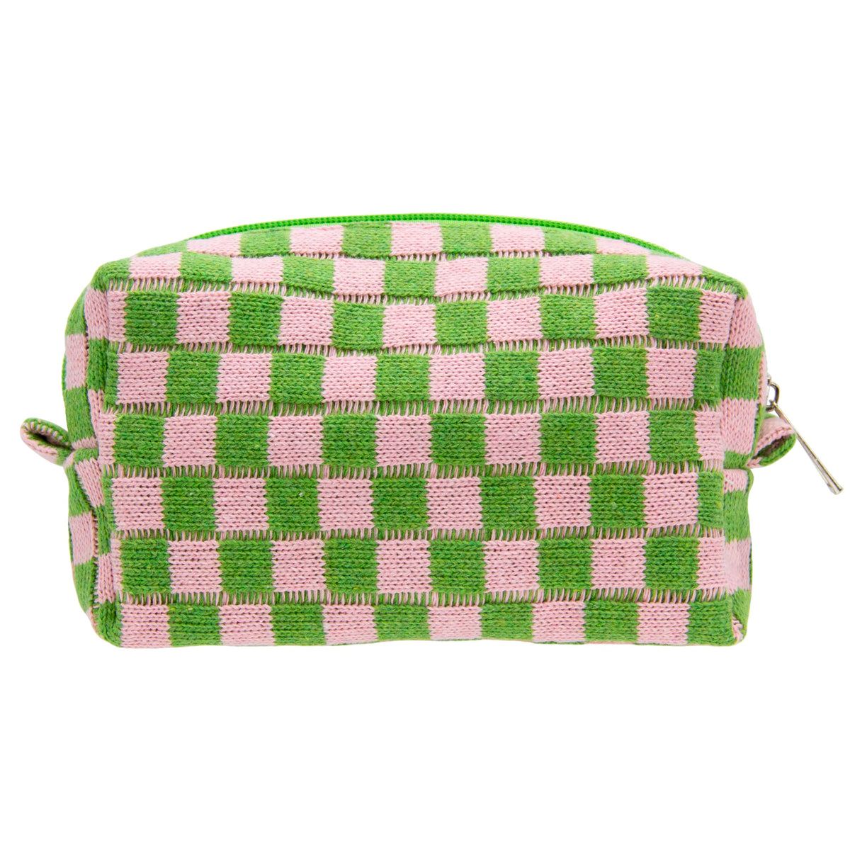 PAZIMIIK Checkered Makeup Bag for Purse Portable Zipper Make Up Pouch Small Cosmetic Case for Travel Accessories (Hotpink)
