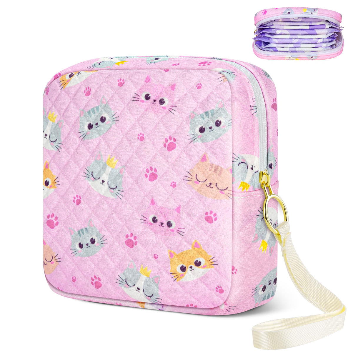 Likesing 5.3" Period Bag Pouch, Period Pouches for Teen Girls Women(Black)