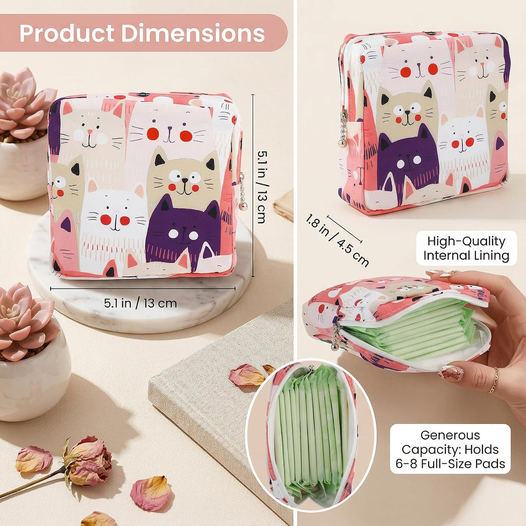 3Pcs Sanitary Pad Pouch, Sanitary Napkin Bag Pads for Women Pads Bags