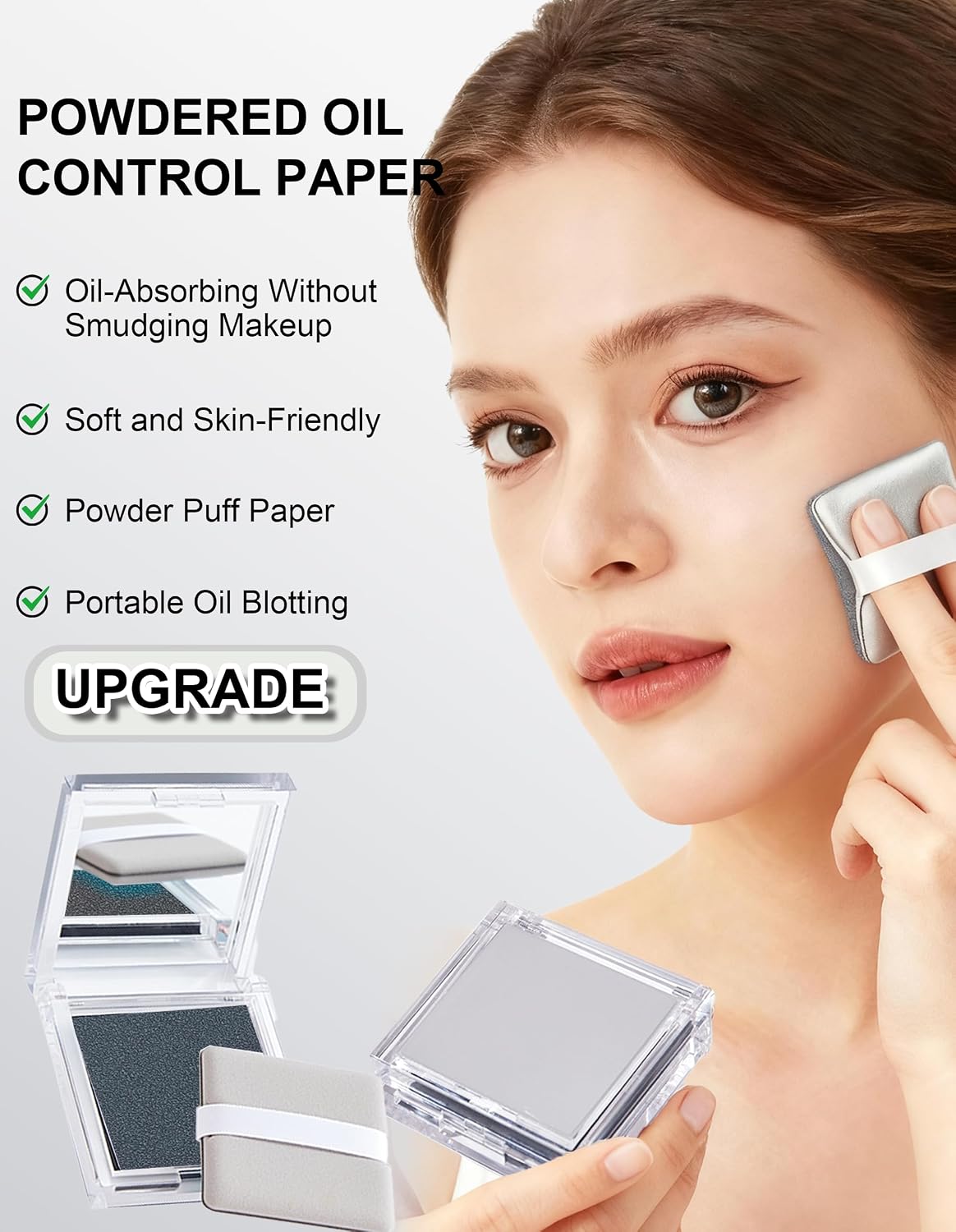 100 Sheets Makeup Oil Blotting Paper with Powder