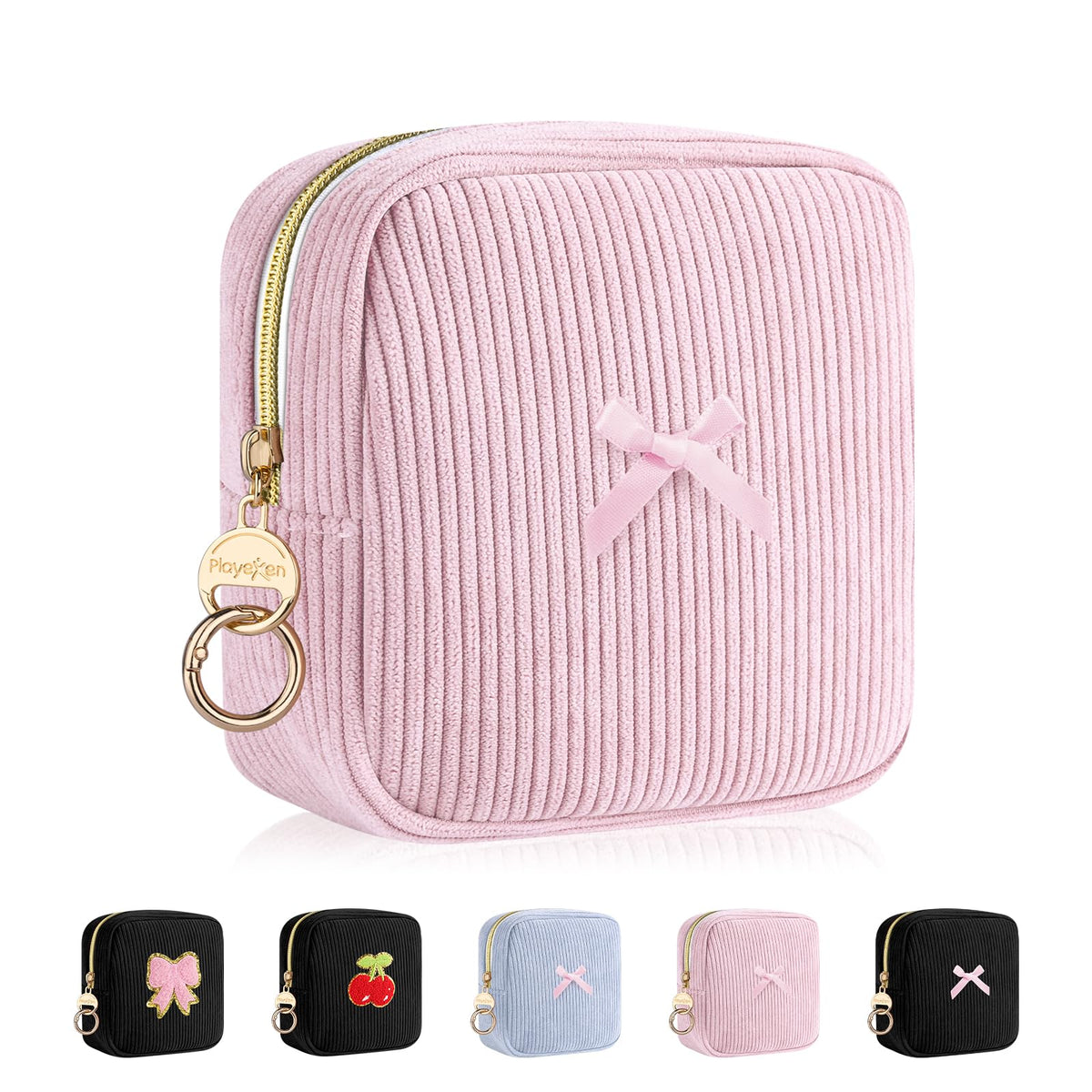 Period Bag for Teen Girls, Corduroy Sanitary Napkin Storage Bag, Menstrual Pad Pouches Tampon Holder for Purse