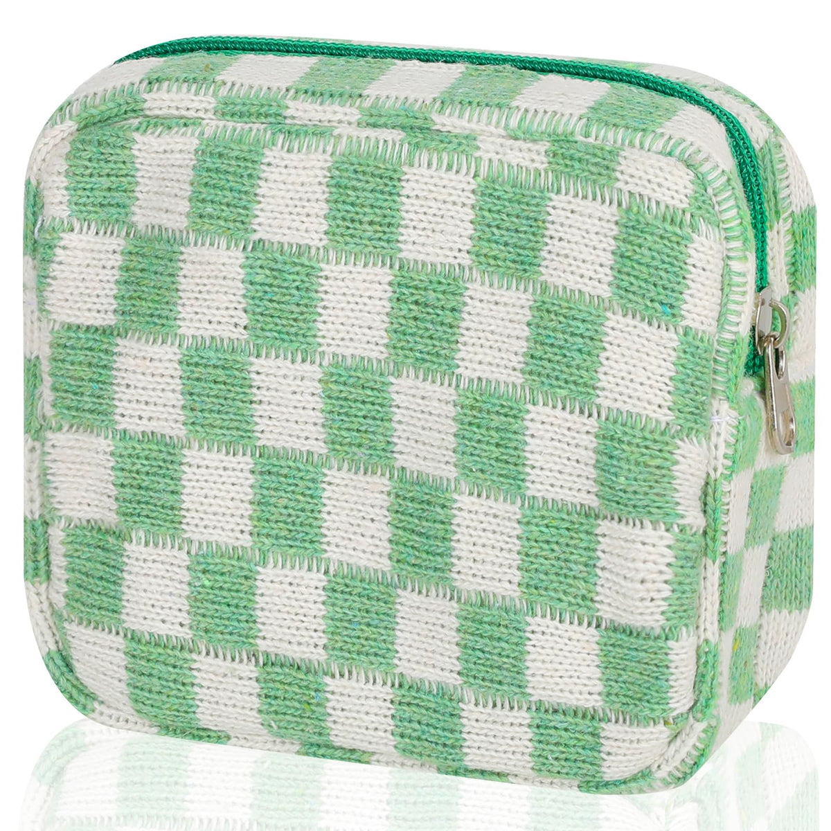 Sanitary Napkin Storage Bag, Menstrual Pad Zipper Bag Checkered Portable Period Bag Panty Liners, Tampon Storage Pouch for Women Ladies Daily Use Storage Purse Travel