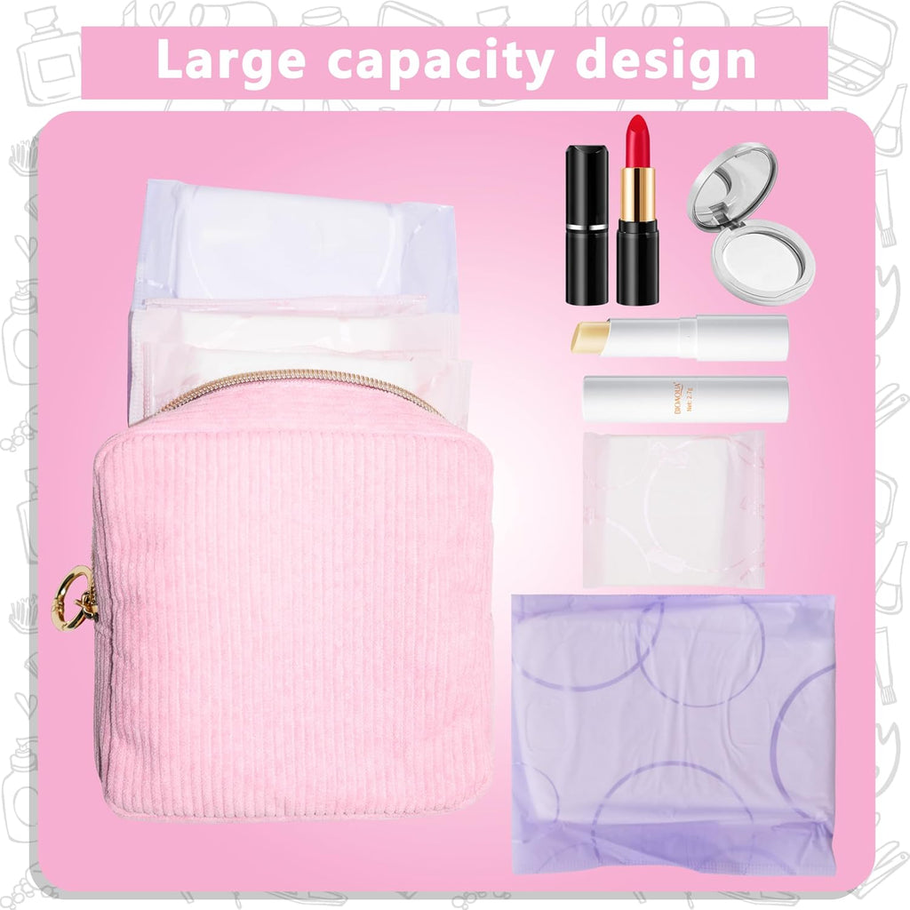 Period Bag for Girls,Corduroy Sanitary Napkin Storage Bag
