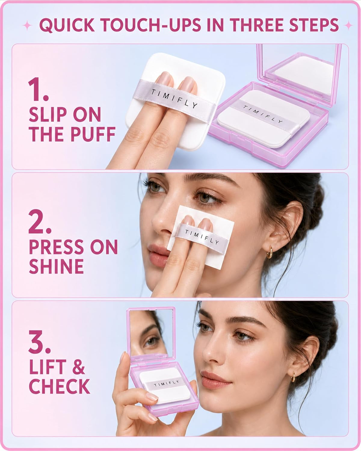 500PCS Oil blotting sheets for face,Papers with Mirror & Puff, Lavender