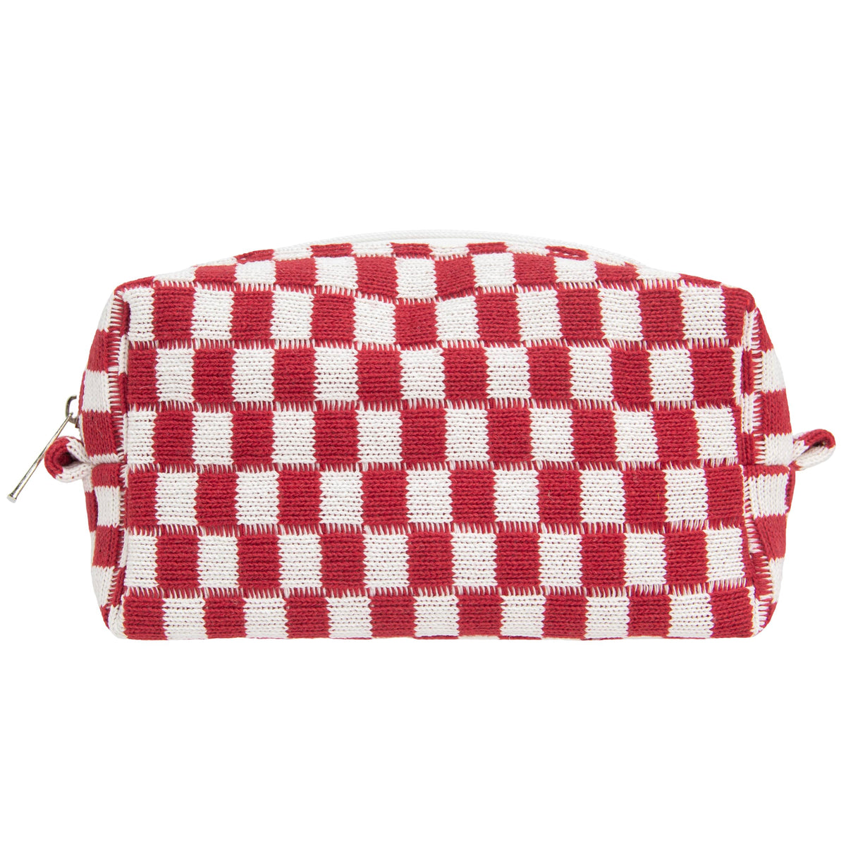 PAZIMIIK Checkered Makeup Bag for Purse Portable Zipper Make Up Pouch Small Cosmetic Case for Travel Accessories (Hotpink)