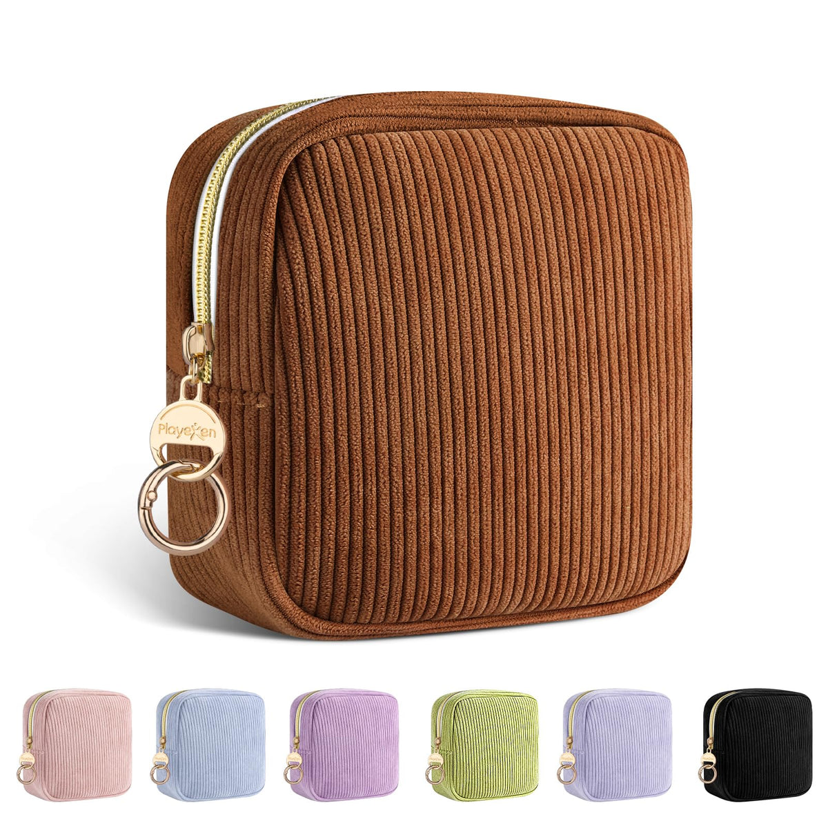 Period Bag for Teen Girls, Corduroy Sanitary Napkin Storage Bag, Menstrual Pad Pouches Tampon Holder for Purse