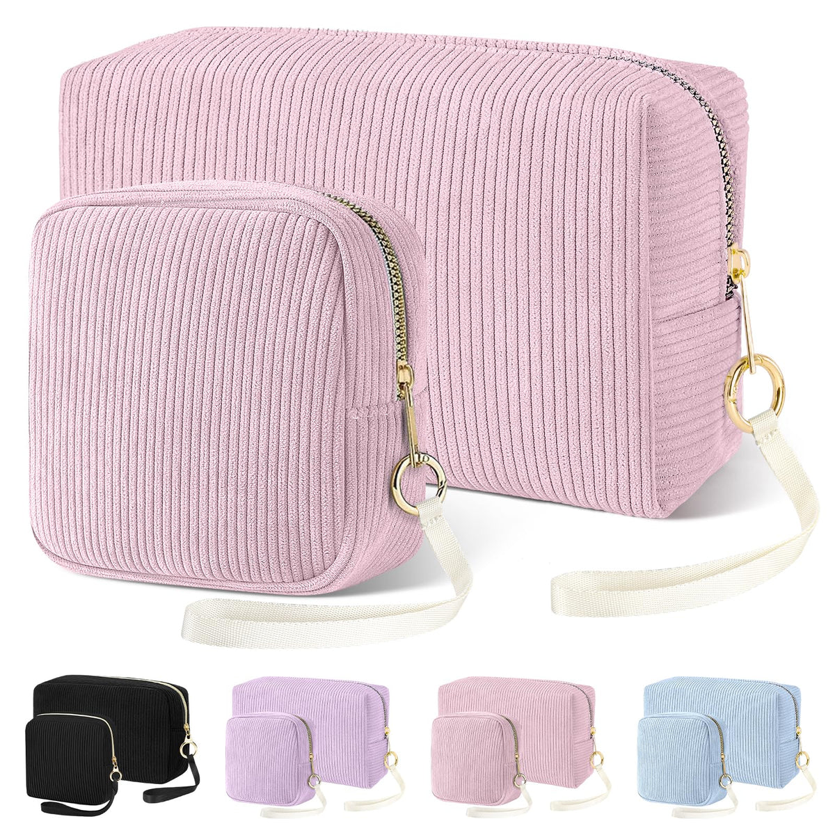 Likesing Tampon Holder for Purse, Corduroy Women Period Bag Pouch(Pink)