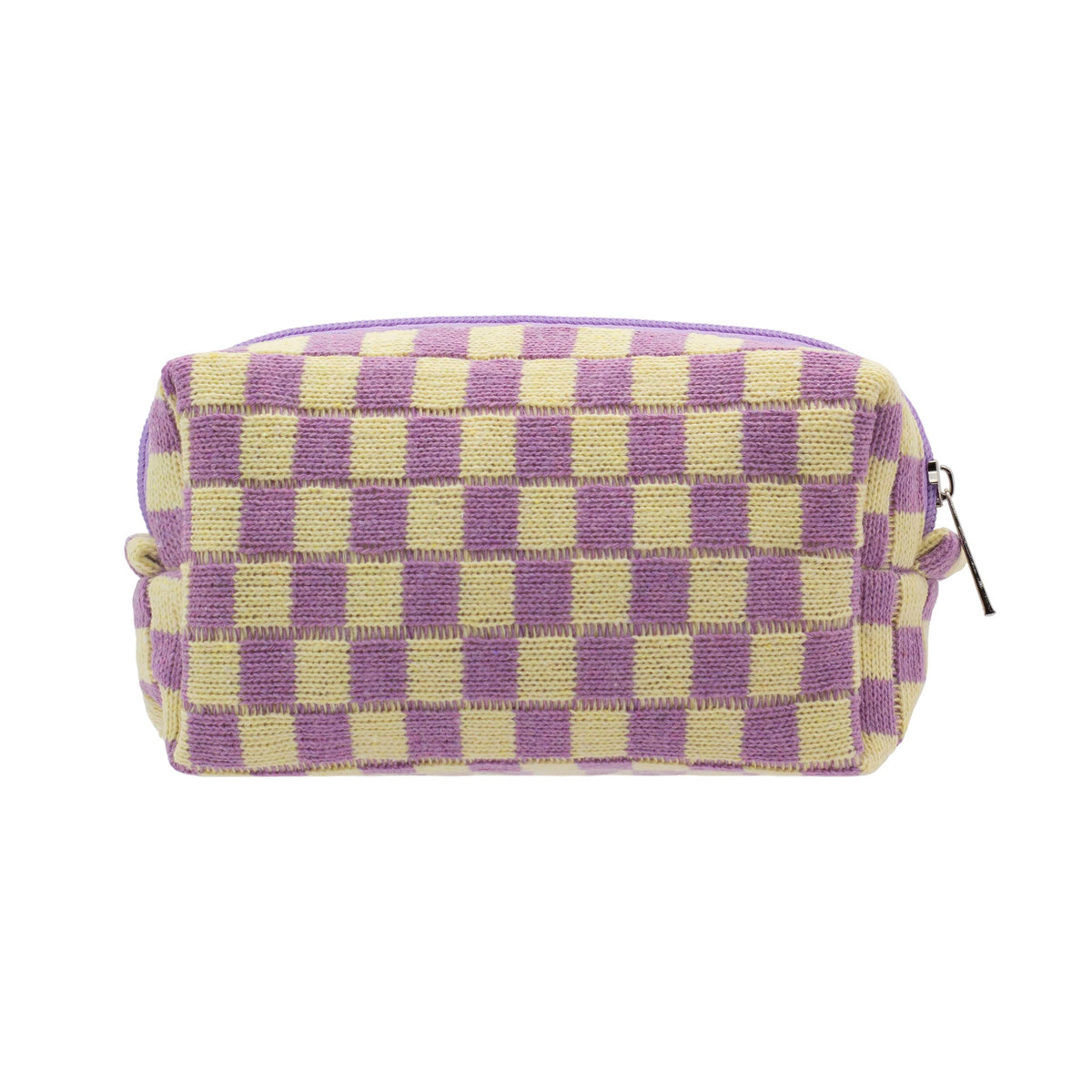 PAZIMIIK Checkered Makeup Bag for Purse Portable Zipper Make Up Pouch Small Cosmetic Case for Travel Accessories (Hotpink)