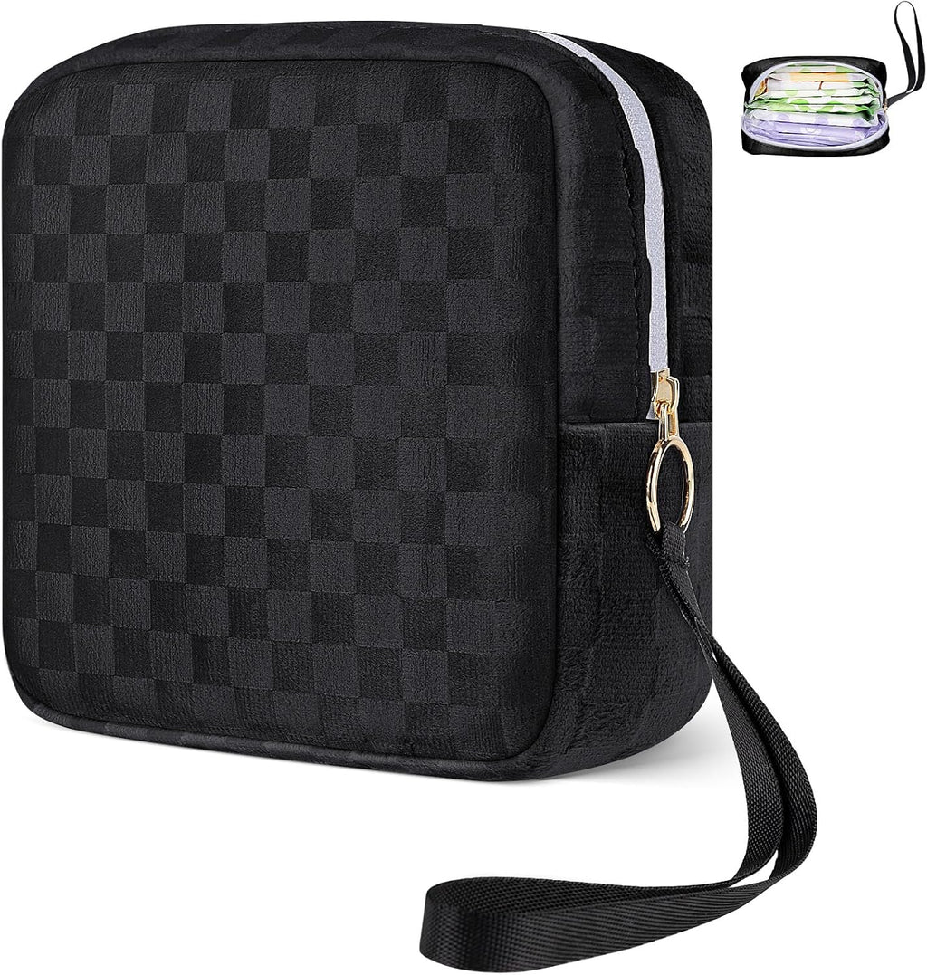 Likesing 5.3" Period Bag Pouch, Period Pouches for Teen Girls Women(Black)