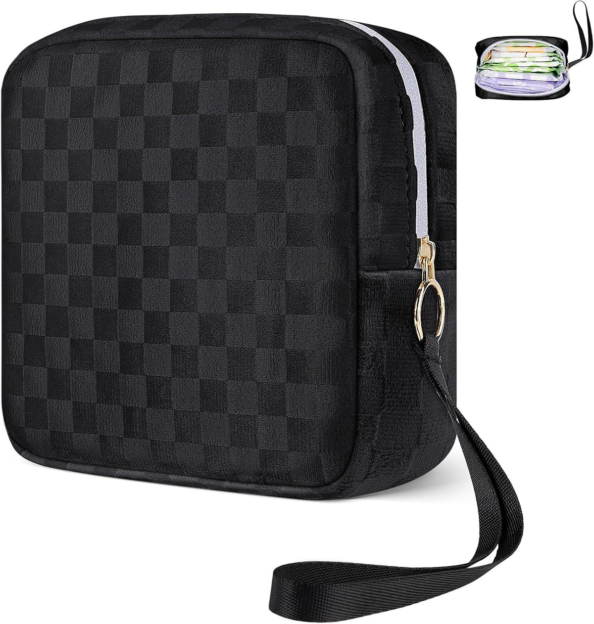 Likesing 5.3" Period Bag Pouch, Period Pouches for Teen Girls Women(Black)
