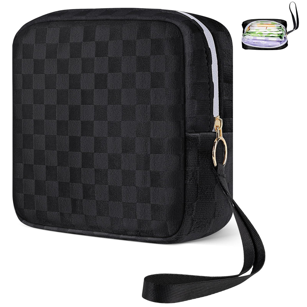 Likesing 5.3" Period Bag Pouch, Period Pouches for Teen Girls Women(Black)