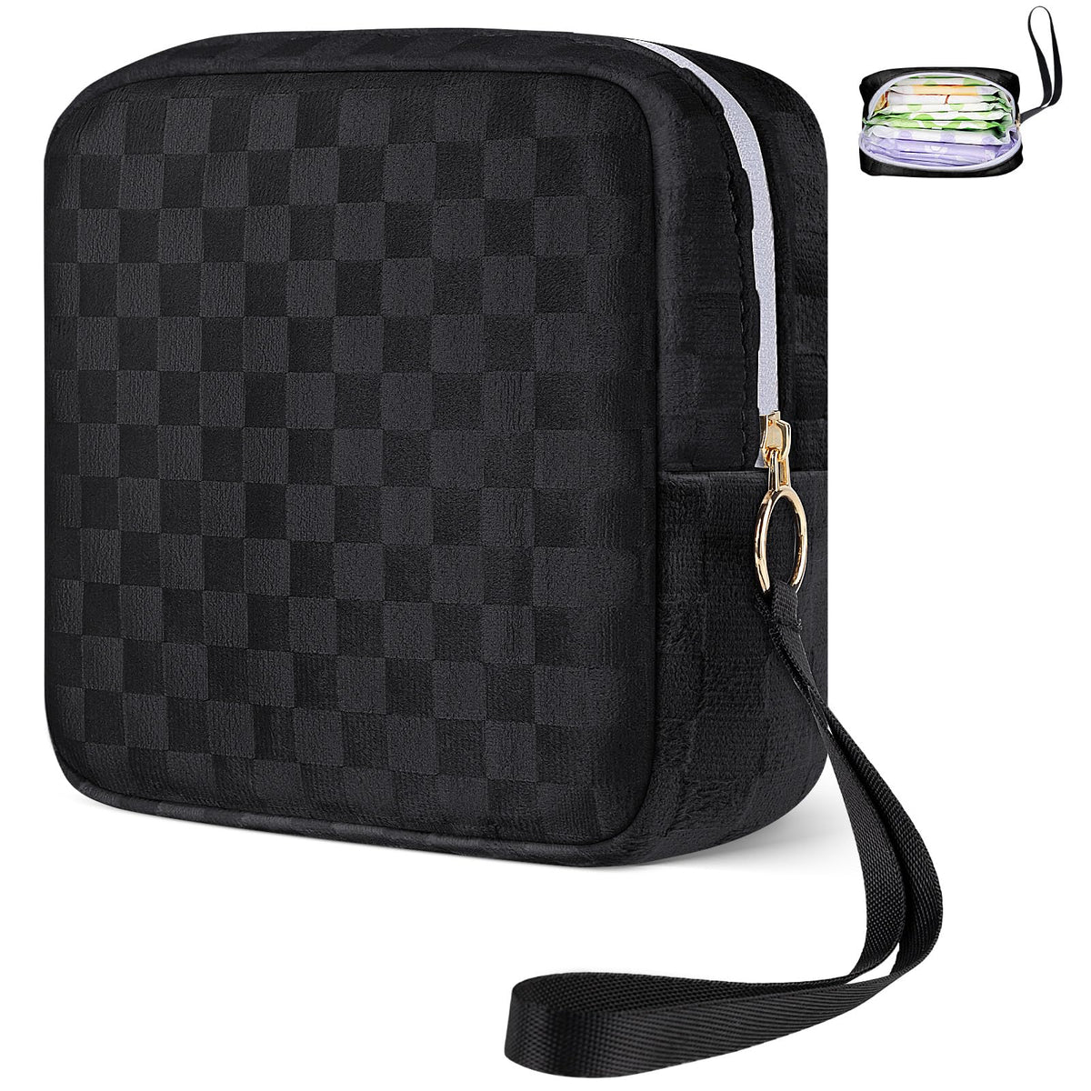 Likesing 5.3" Period Bag Pouch, Period Pouches for Teen Girls Women(Black)