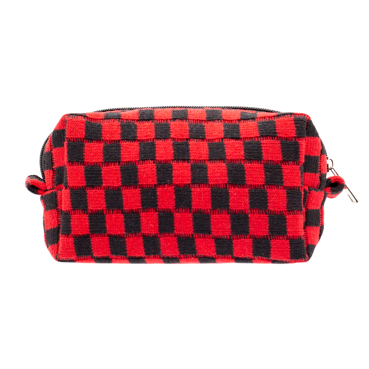 PAZIMIIK Checkered Makeup Bag for Purse Portable Zipper Make Up Pouch Small Cosmetic Case for Travel Accessories (Hotpink)