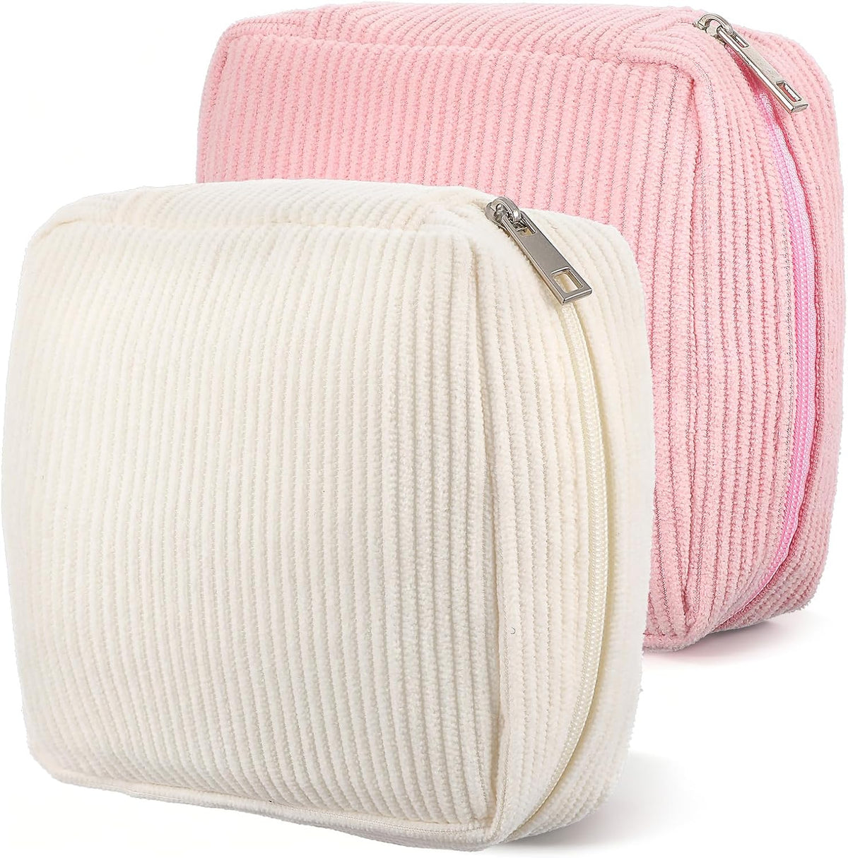 JIEYAO 2Pcs Corduroy Sanitary Napkin Storage Bag, Portable Period Bag for Women, Cute Period Pouch Soft Menstrual Cup Pouch Menstruation First Pad Bag Tampon Holder