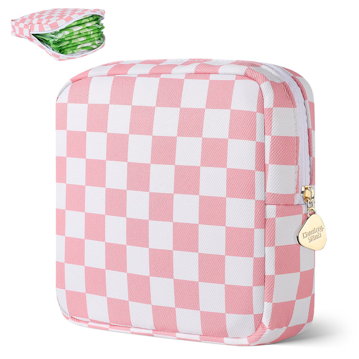 Sanitary Pad Storage Bag Portable Period Bag for Teen Pads/Sanitary Napkins/Small Tampons, Sanitary Napkin Storage Bag First Period Gifts for Teen Girls (Cat)