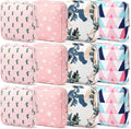 12 Pack Cotton Period Pouch Set, Cute Period Bag for Purse, 4 Patterns