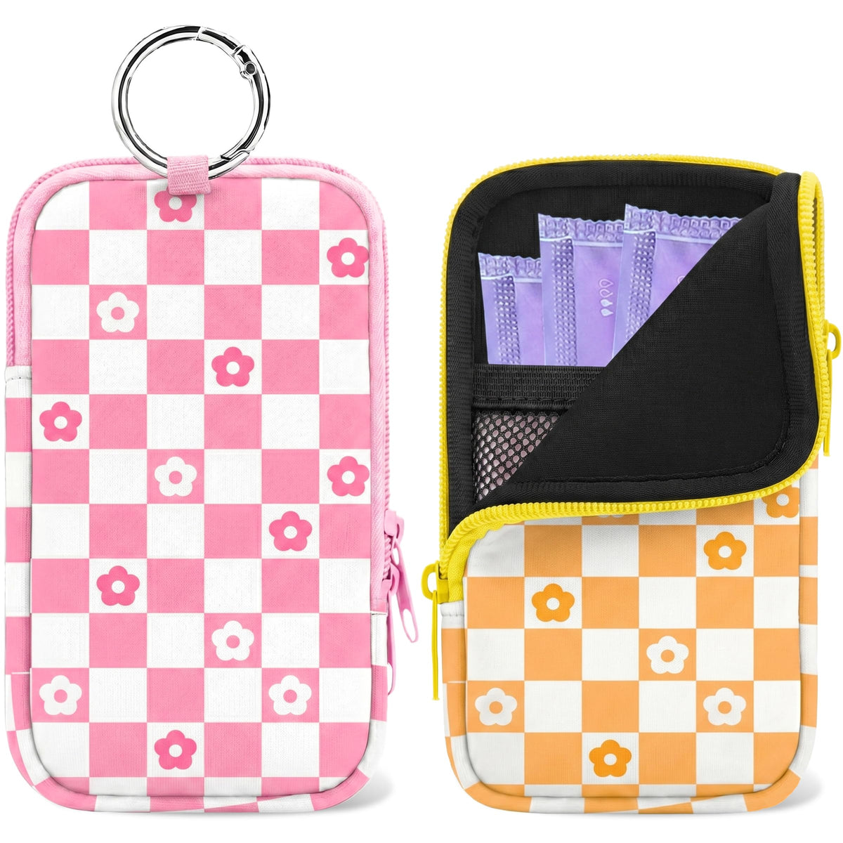 2PCS Tampon Holder Zipper Pouches Portable Period Bags