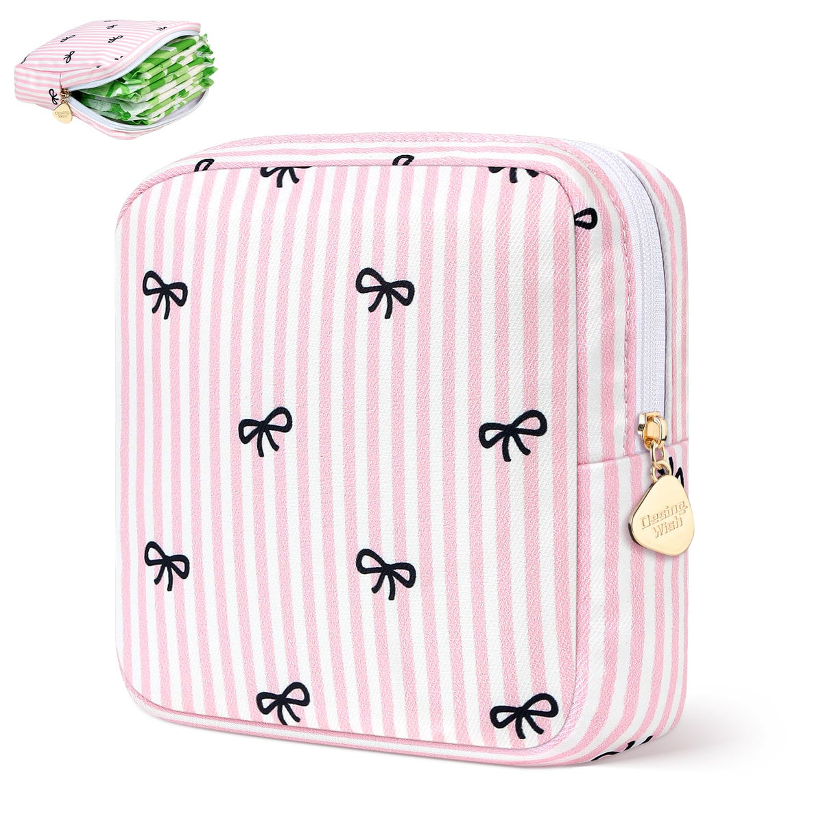 Sanitary Pad Storage Bag Portable Period Bag for Teen Pads/Sanitary Napkins/Small Tampons, Sanitary Napkin Storage Bag First Period Gifts for Teen Girls (Cat)