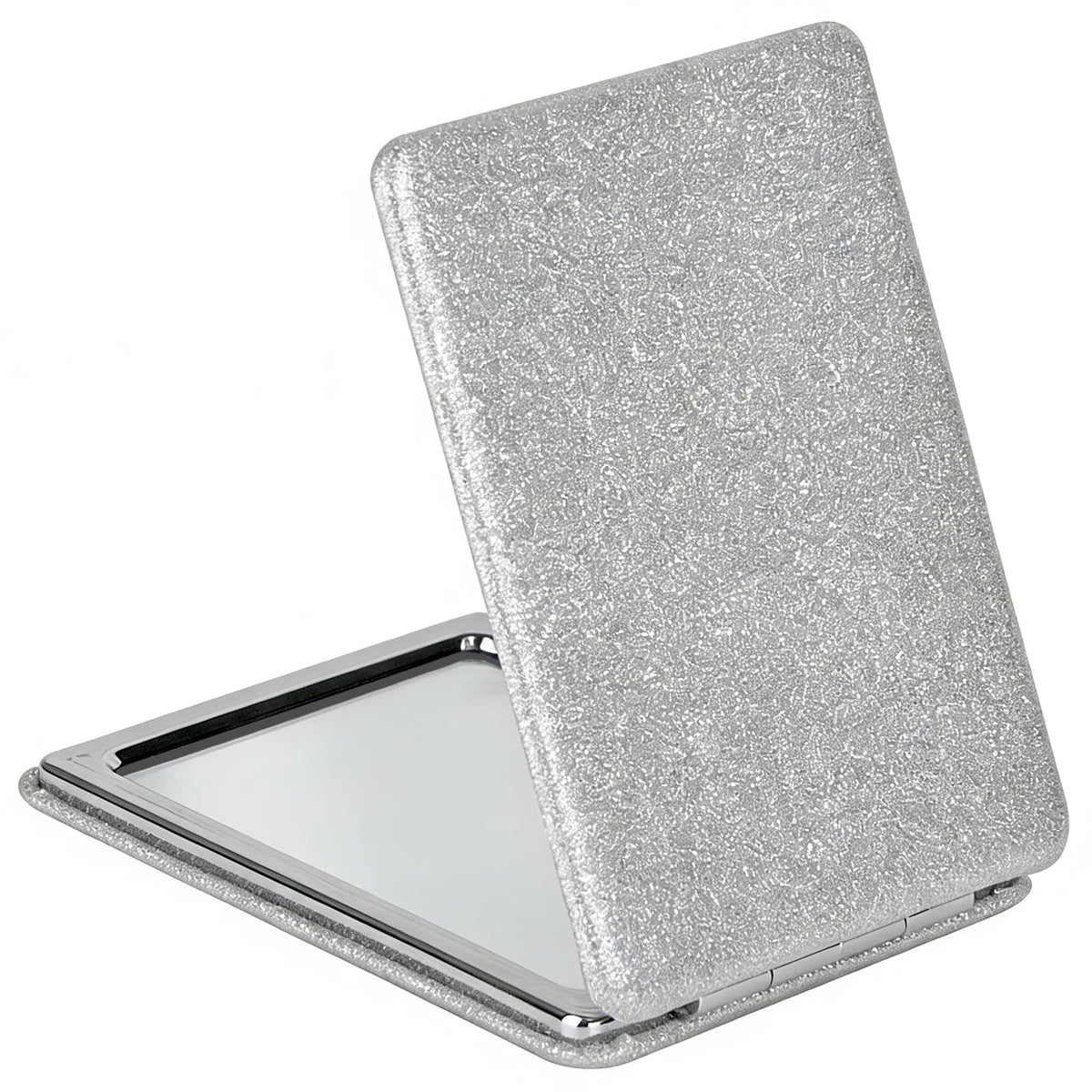 Compact Vanity Mirror for Men, Black, Travel Makeup Mirror for Handbag Pocket Wallet, Portable Double-Sided Magnifying Cosmetic Mirror for Daily, Work, Business