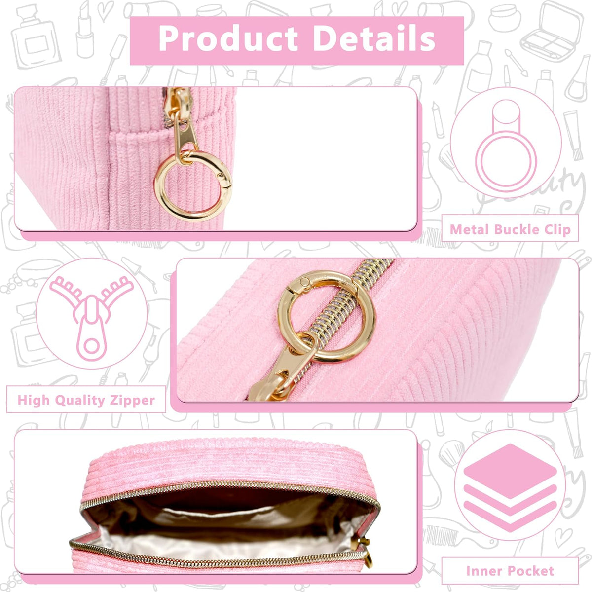 Period Bag for Girls,Corduroy Sanitary Napkin Storage Bag