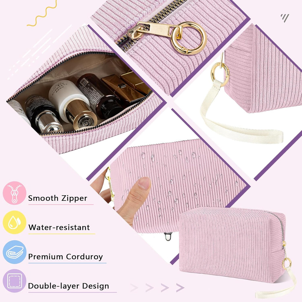 Likesing Tampon Holder for Purse, Corduroy Women Period Bag Pouch(Pink)
