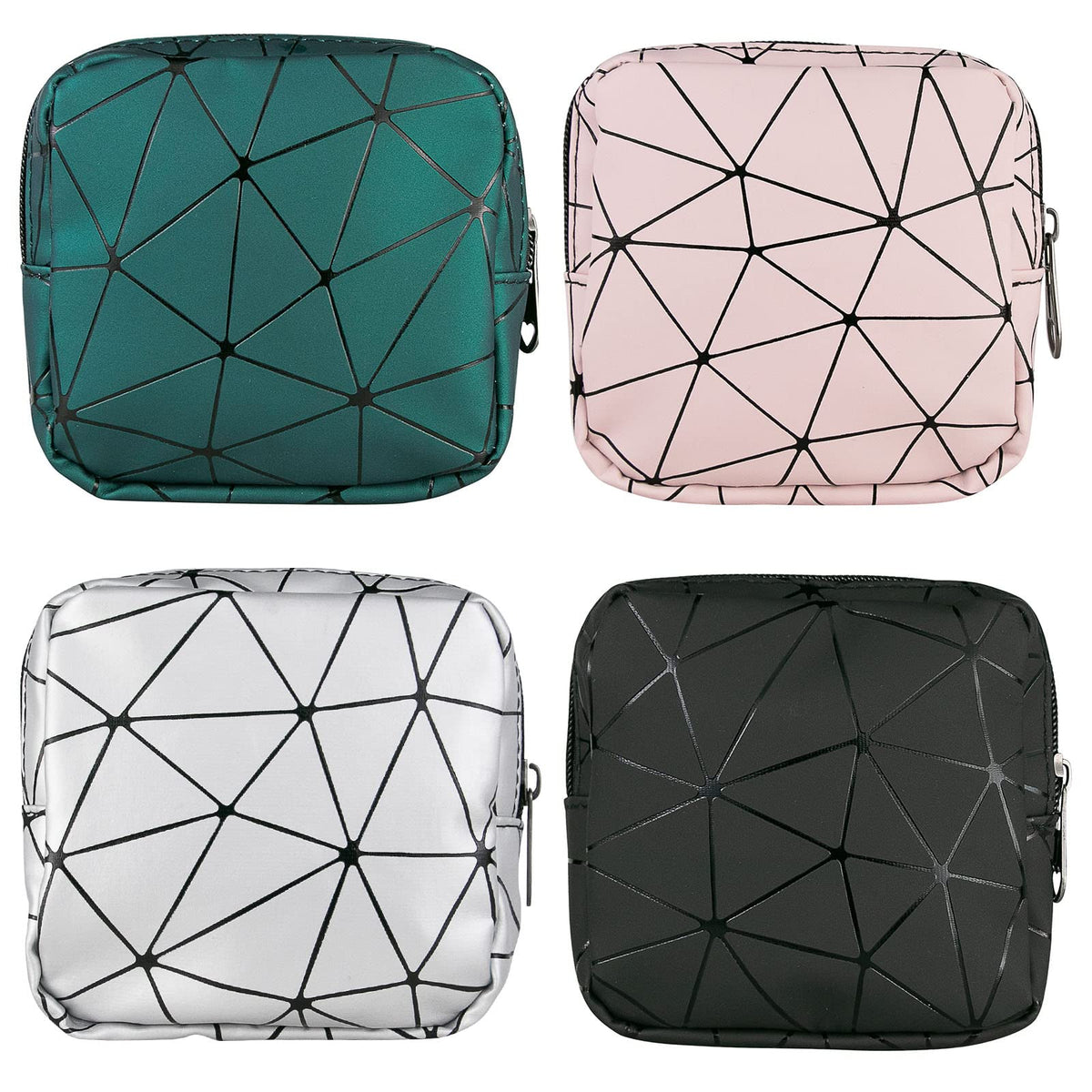 Sanitary Napkin Storage Bags 4 Pcs Menstrual Cup Pouches Nursing Pad Holder Tampon Bags Portable Period Kit Bag Feminine Product Pouch for Girls for Pads and Tampons with Zipper