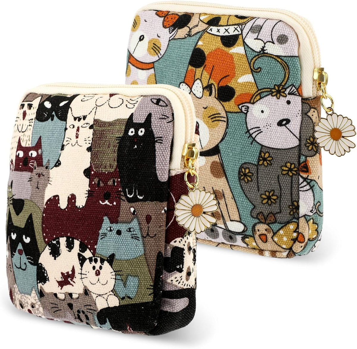 Amabro Sanitary Napkin Storage Bag, 2PCS Period Bags Cute Sanitary Pad