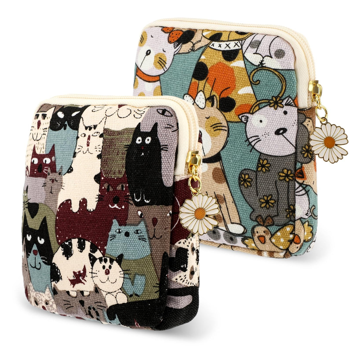 Amabro Sanitary Napkin Storage Bag, 2PCS Period Bags Cute Sanitary Pad