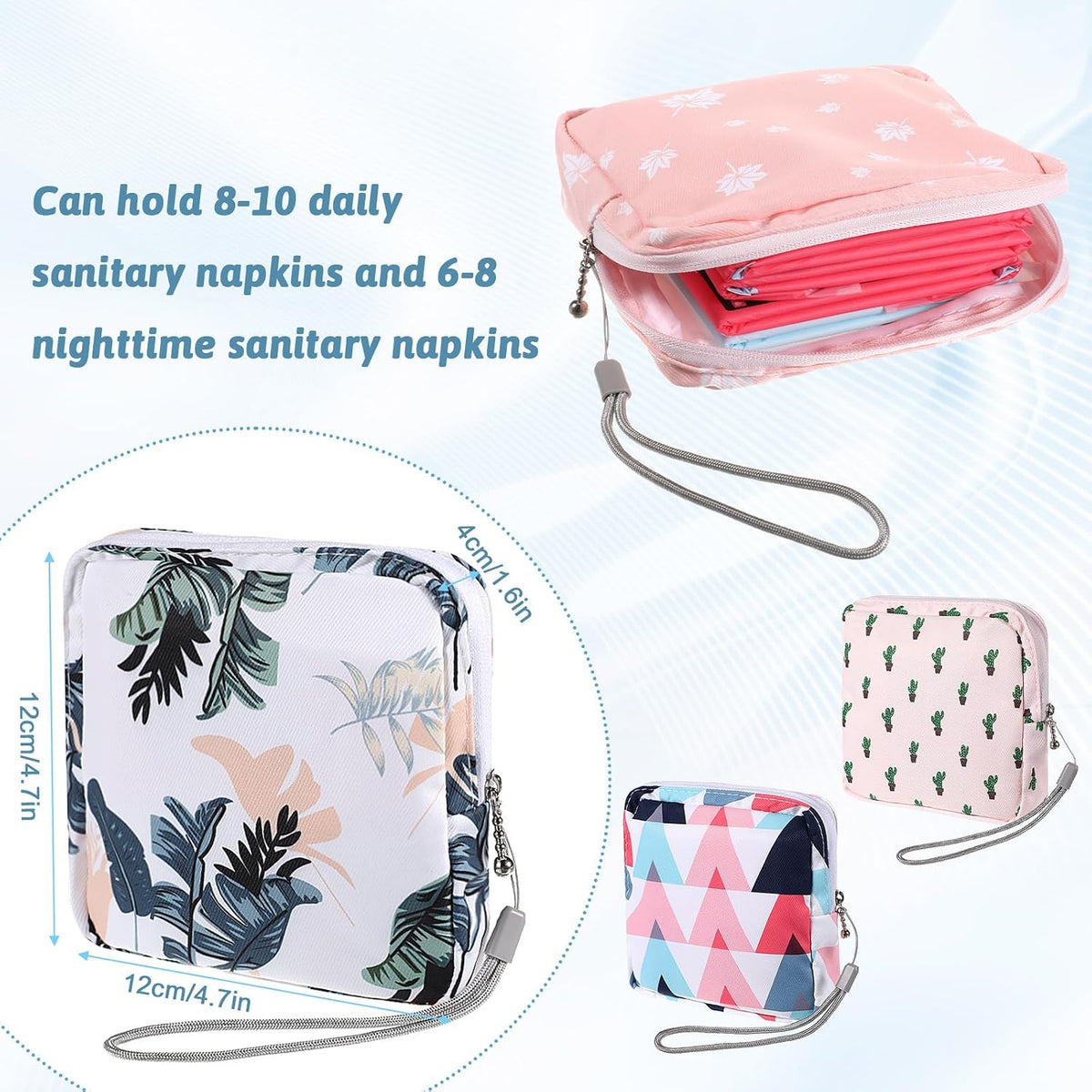 4 Pack Portable Sanitary Napkin Storage Bag, Samll Period Pouch for Purse Sanitary Pad Storage Bag Cute Menstrual Period Bags Feminine Care Period-Bags, Mini Pouch Feminine Pads-Bag Kit for Teen Girls