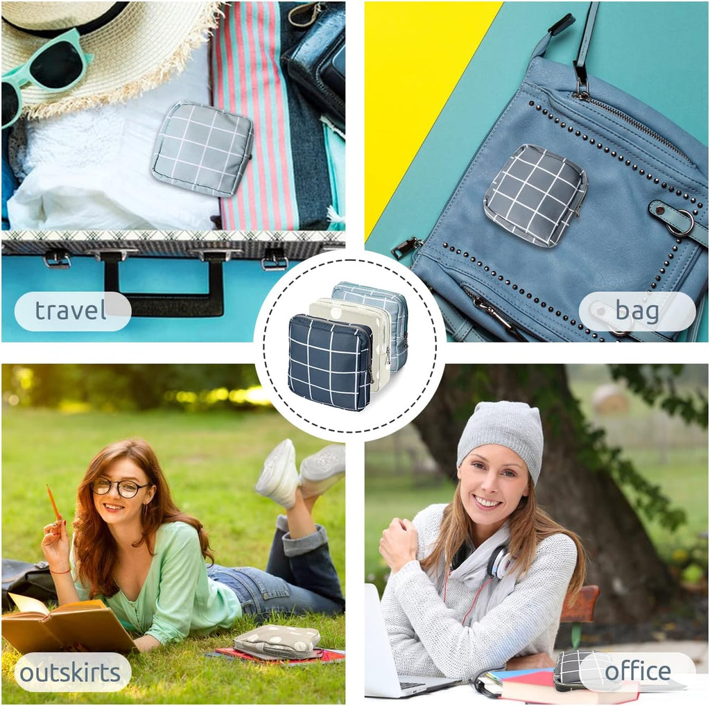 3pcs Period Bag,Period Pouch,Sanitary Napkin Storage Bag, Portable Reusable Menstrual Pads Bags,Tampon Storage Pouch for Women Teen Girls,pad Bag,Feminine Care,tampons Holder for Purse