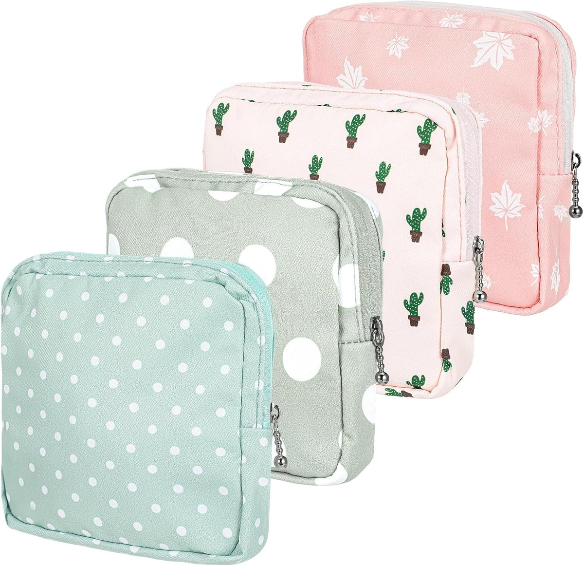 ElevateTech Sanitary Napkin Storage Bags, 4 Pcs Pad Bag for Period Tampon Bags Portable Menstrual Pad Pouch Feminine Pouch First Period Bag Gifts for Women