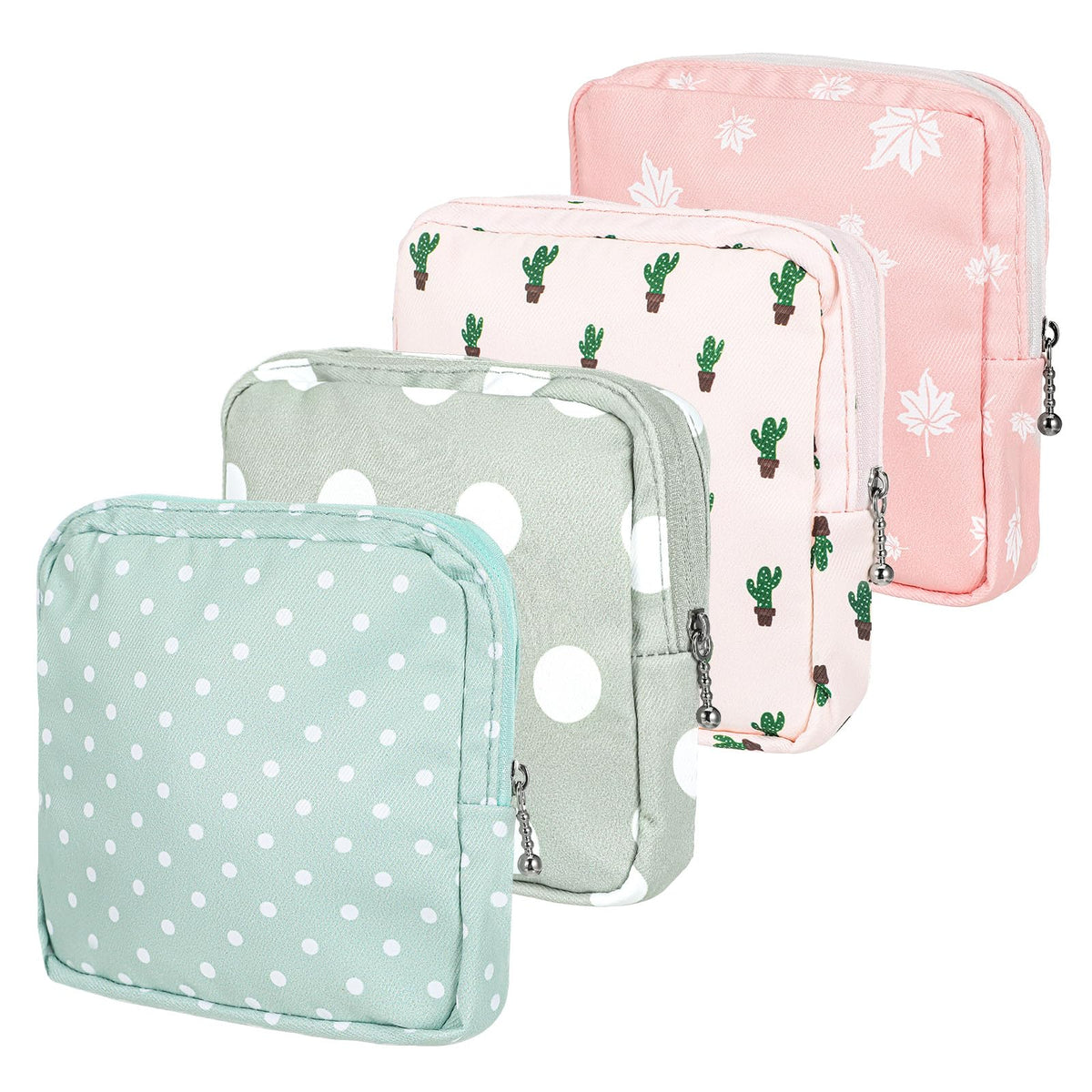 ElevateTech Sanitary Napkin Storage Bags, 4 Pcs Pad Bag for Period Tampon Bags Portable Menstrual Pad Pouch Feminine Pouch First Period Bag Gifts for Women
