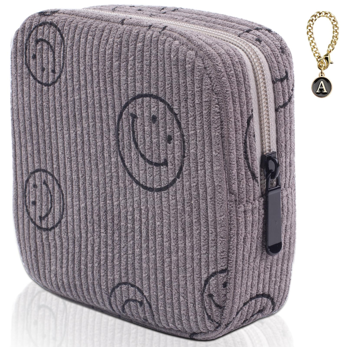 Sanitary Napkin Storage Bag, Corduroy Period Bag for Women, Cute Portable Period Pouch with Zipper, Sanitary Pads Bag Tampons Holder for Purse, First Period