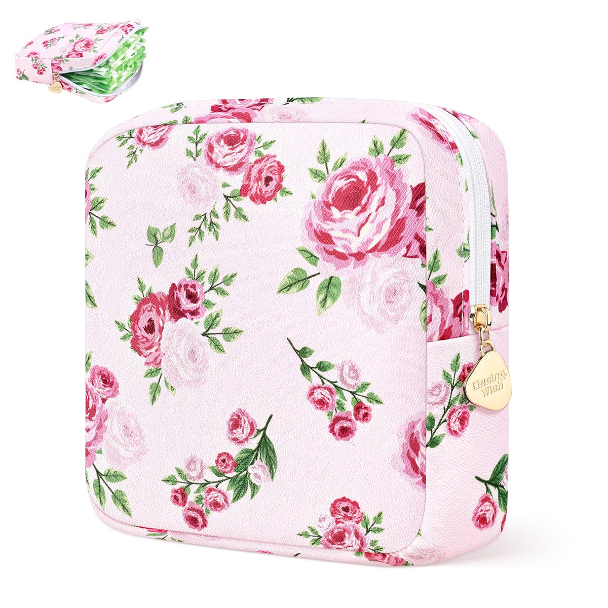 Period Bag Pouch Soft Cloth Sanitary Napkin Storage Bag Portable Menstrual Pad Pouches Tampon Holder for Purse First Period Kit for Girls 9-12 (Blue-White Check)
